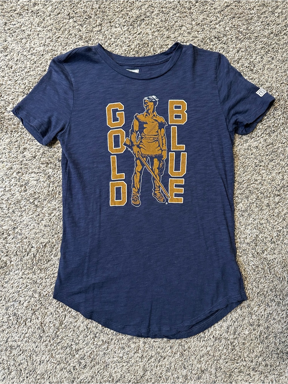 aerie Navy Short Sleeve Graphic Tee with Gold Print